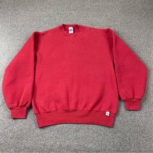 Vintage Russell Athletic Made In USA Red Crewneck Pullover Sweatshirt Adult M